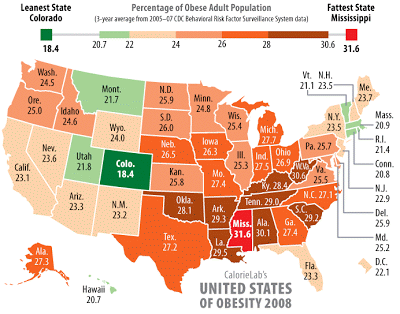 Fattest States 2008